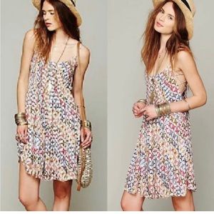 FREE PEOPLE Imperial Palm Pin-tuck Trapeze Dress US M